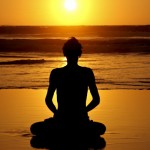 Meditating by the ocean