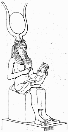 Isis/Hathor nursing Horus