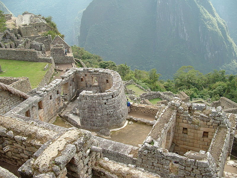 The Temple of the Sun at Machu Picchu - which is the circular building that encases a large stone boulder that aligns to the winter solstice sunrise.