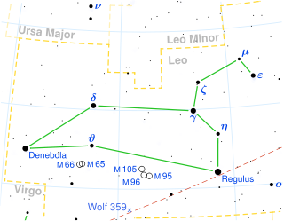 Diagram of the constellation of Leo Diagram of the constellation of Leo