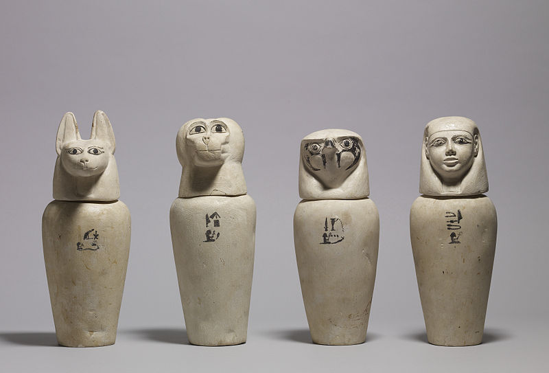A Complete Set of Egyptian Canopic Jars A Complete Set of Egyptian Canopic Jars