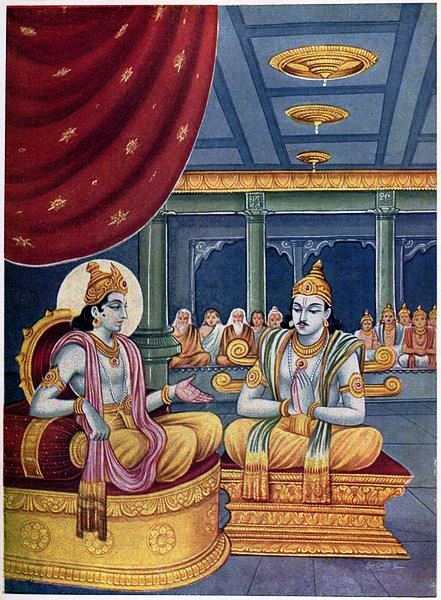 Krishna instructing Arjuna