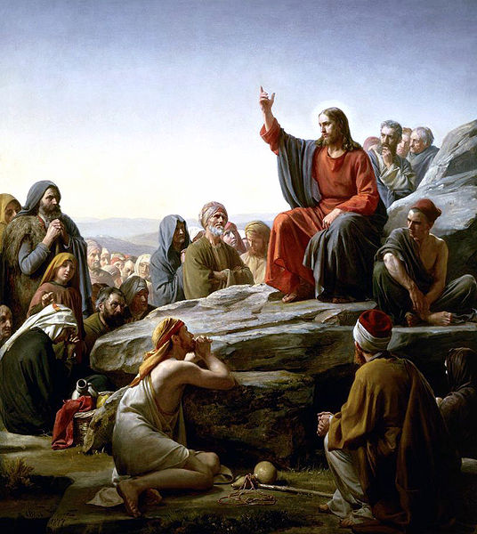 Jesus teaching at the Sermon on the Mount