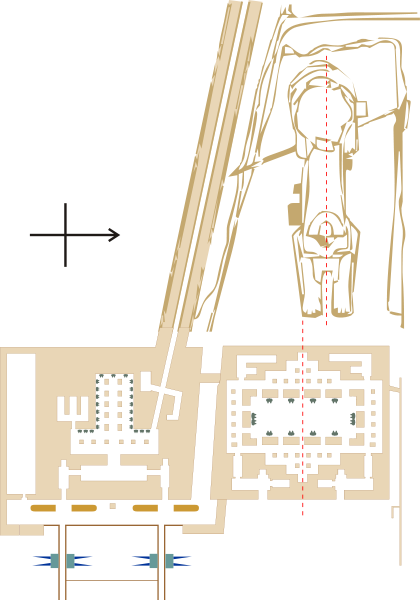 A diagram of the Great Sphinx and surrounding temples A diagram of the Great Sphinx and surrounding temples